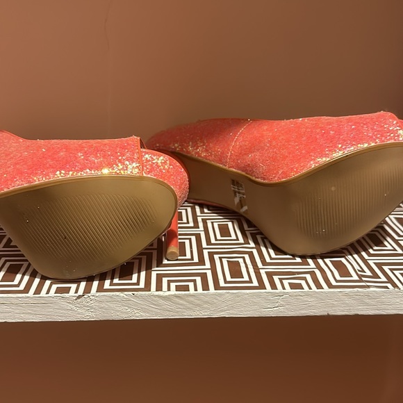 5 inch sparkly pink stiletto, open toe heel size 10 - Picture 4 of 6